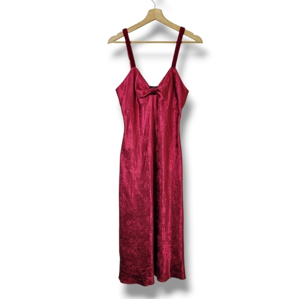 Jones New York Red Satin Night Dress Nightie NEW
